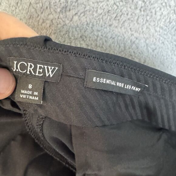 J Crew Pants Womens 8 Black Essential Wide Leg Pant Pockets Viscose - Picture 9 of 11
